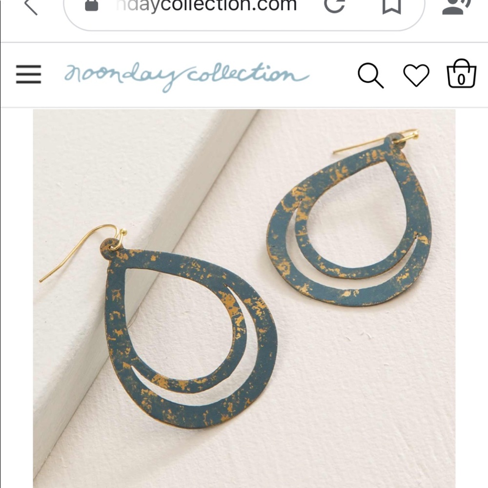 Noonday Patina Teardrop Earrings-Brand New